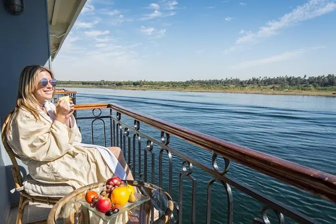 Luxury breakfast on a Nile cruise during an Egypt honeymoon