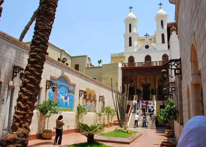 Historic churches and courtyard in Coptic Cairo