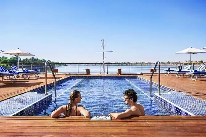 Family-friendly swimming pool on a Nile cruise ship