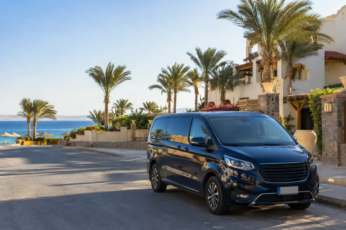Private Hurghada Airport transfer vehicle to Hurghada Outskirts