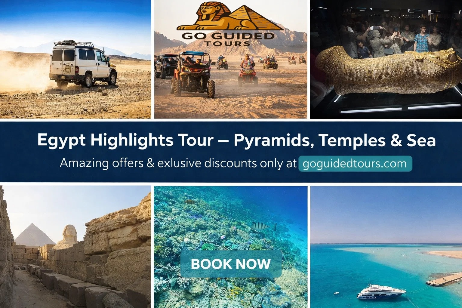 Egypt Highlights Tour – Pyramids, Temples & Sea