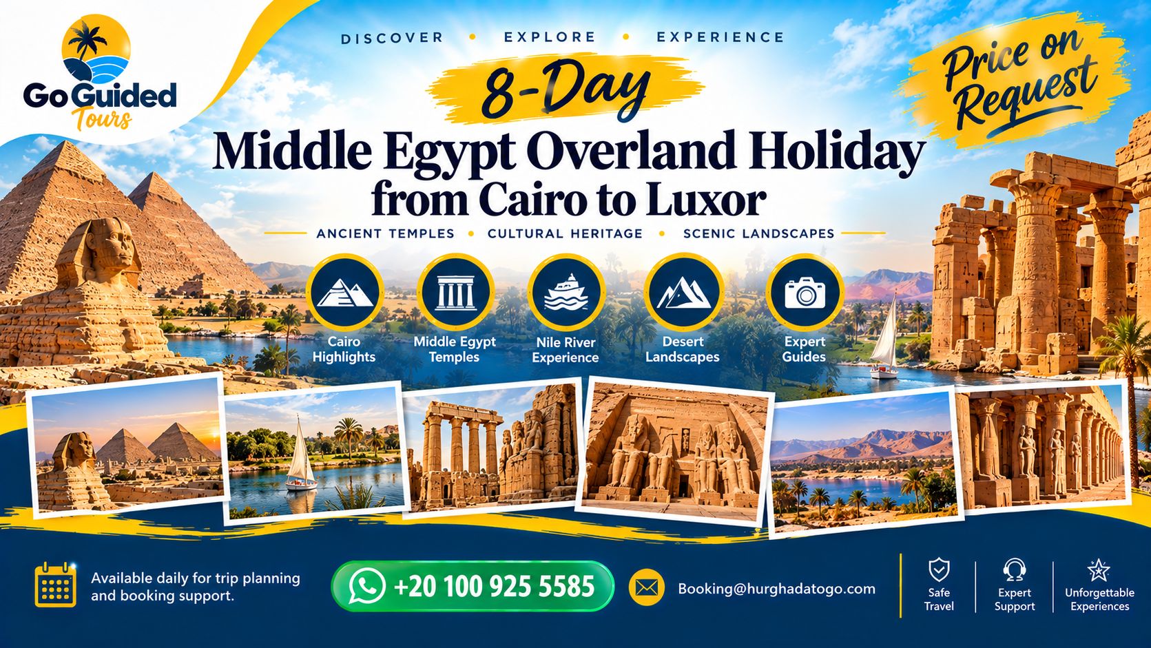 8-Day Middle Egypt Overland Holiday from Cairo to Luxor