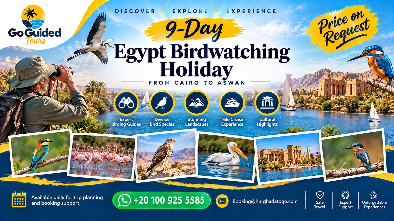 9-Day Egypt Birdwatching Holiday from Cairo to Aswan