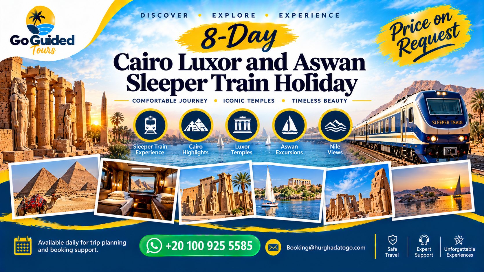 8-Day Cairo Luxor and Aswan Sleeper Train Holiday