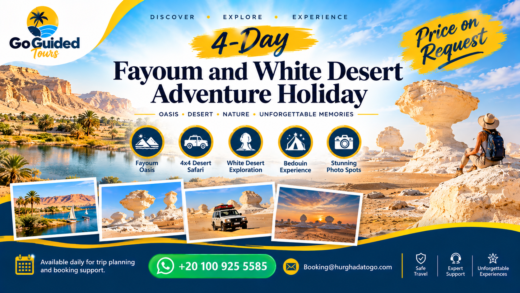4-Day Fayoum and White Desert Adventure Holiday